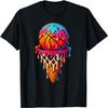 Basketball Ice Cream Drip for Boys Girls Youth Basketball T-Shirt