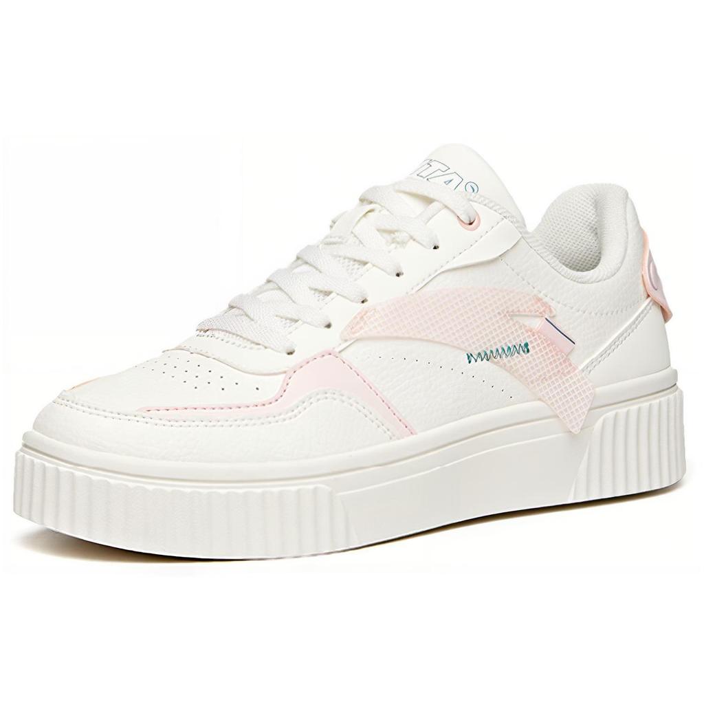 Anta Life Collection Slip Resistant Abrasion Resistant Low top Skateboard Shoes Women's White Pink 922028020R-1