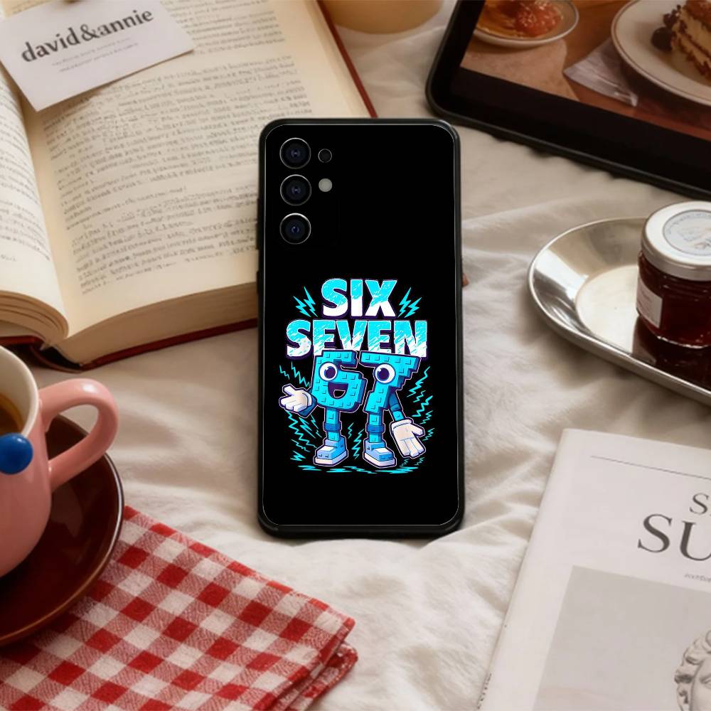 67 S-Six S-Seven Meme A-Aesthetics   Phone Case For Samsung S 25,24,23,22,30,21,10,9,Ultra,Plus,Lite,FE,4,5 G Soft Black Case