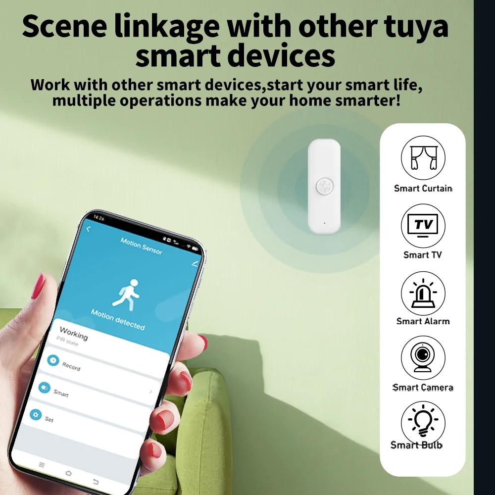 Tuya WiFI Sensor de movimento PIR Smart Human Body Home Sensor de roubo APP Controle remoto Smart Life para casa inteligente Trabalho com Alexa