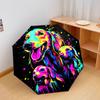1 PC Automatic Folding Umbrella - Colorful Dogs Artwork Pattern, Portable & Foldable Design with 8 Ribs, Christmas Birthday Gifts