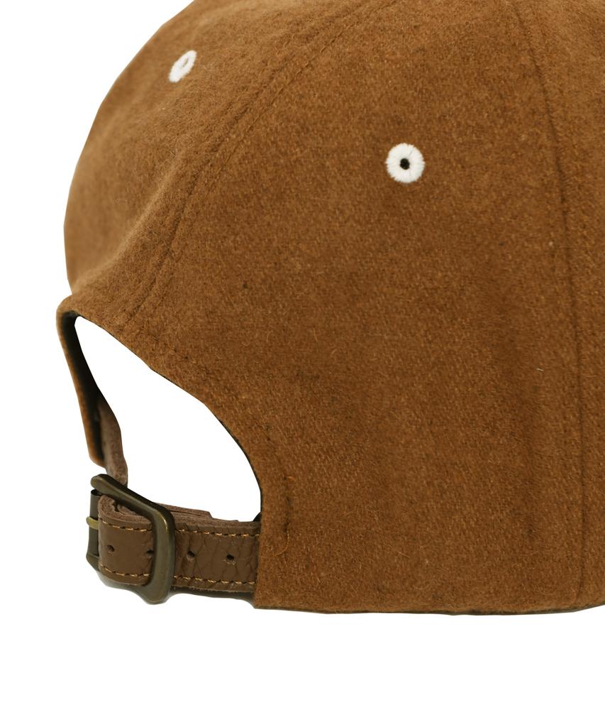 YALE Wool Leather Strap Cap_Brown