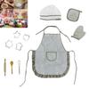 11Pcs Baking Costume Kitchen Apron Kits Pretend Play Cooking Toy For Children Imaginative Play Parent Child Interaction