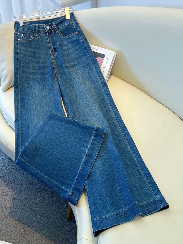 Pear Shape Women's High Waist Wide Leg Flared Jeans - Light Color, Spring/Autumn 2025, Floor-Length.