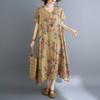 DIMANAF New 2026 Women Plus Size Summer Beach Sundress Loose Casual Maxi Lady Floral Print Dress Long Dress