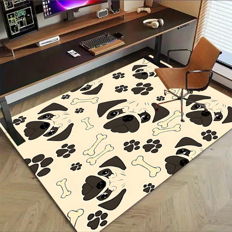 1PC Pug Bone Extra Large Non-Slip Floor carpet, Office, family, bedroom, Studio Large Area Rug,Longlasting Material-J0344