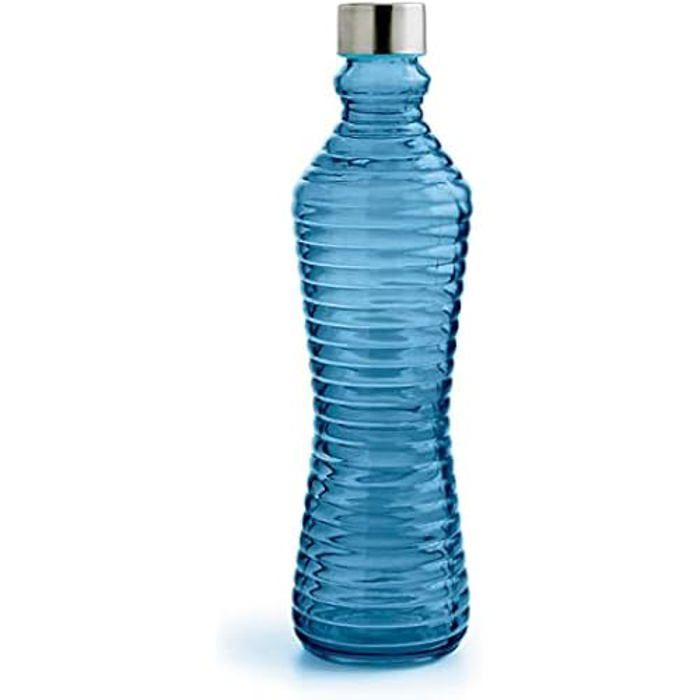 Bouteille - QUID - Verre avec couvercle Line bleu - 1 l