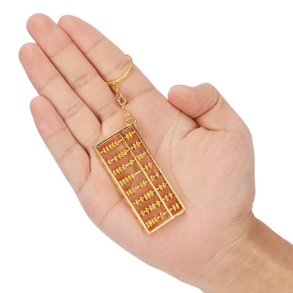 2pcs 8 Rolls Abacus Key Ring Alloy Abacus Pendant Chinese Abacus Keychain For Handbag Decoration