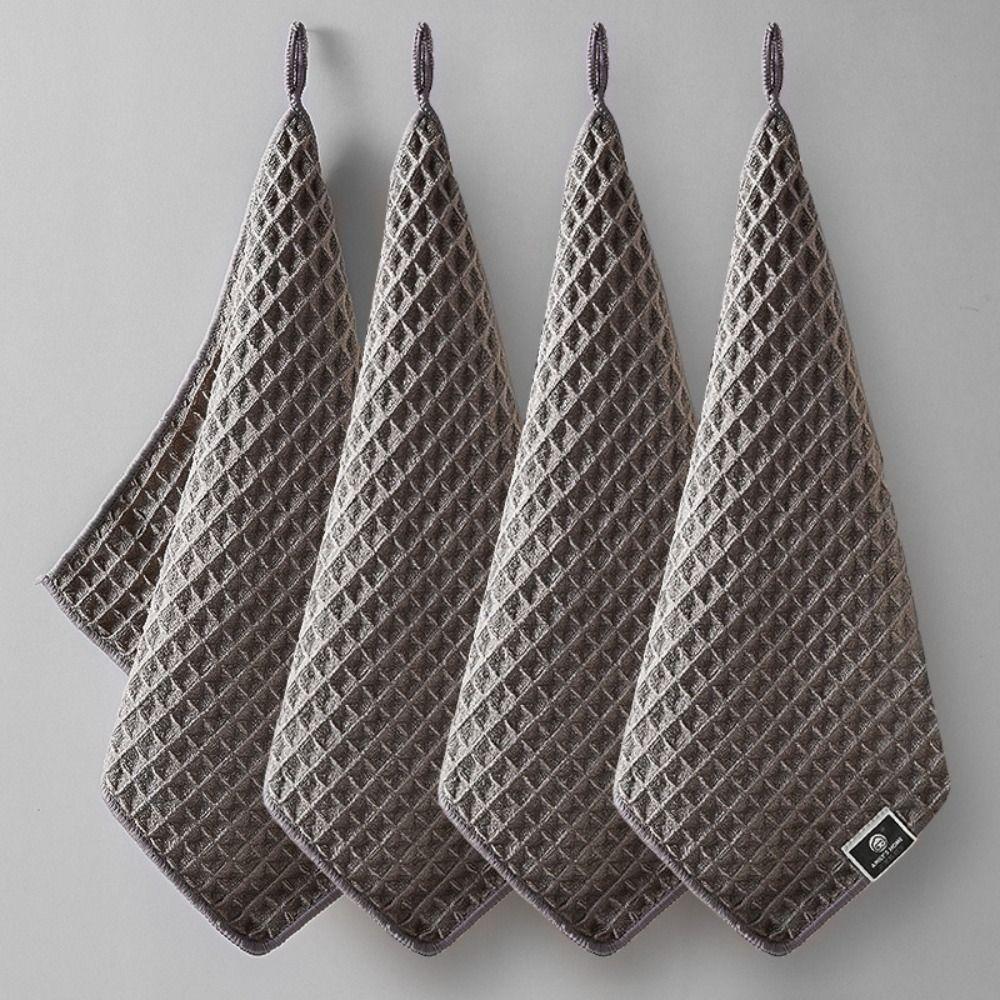 Waffle Pattern Cleaning Cloth Microfiber Fiber Dishcloth High Performance Kitchen Towel  Kitchen