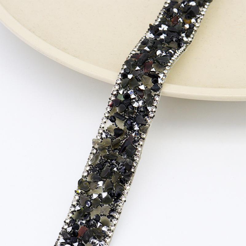 1 Yard Colorful Self Adhesive Crystal Rhinestone Trim Colorful Stone Diamond Sticker Sewing Drill Tape Diy Dress Car Phone Decor