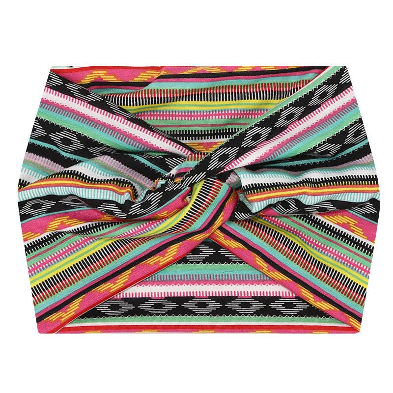 Bohemian Paisley Women's Wide Elastic Cotton Headband - Non-slip, Breathable, Skin-friendly