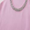 Fashion Style 2024 Summer New Arrival Women's Round Neck Sleeveless Jewelry Inlaid Plain Stitch Mini Dress 5755025