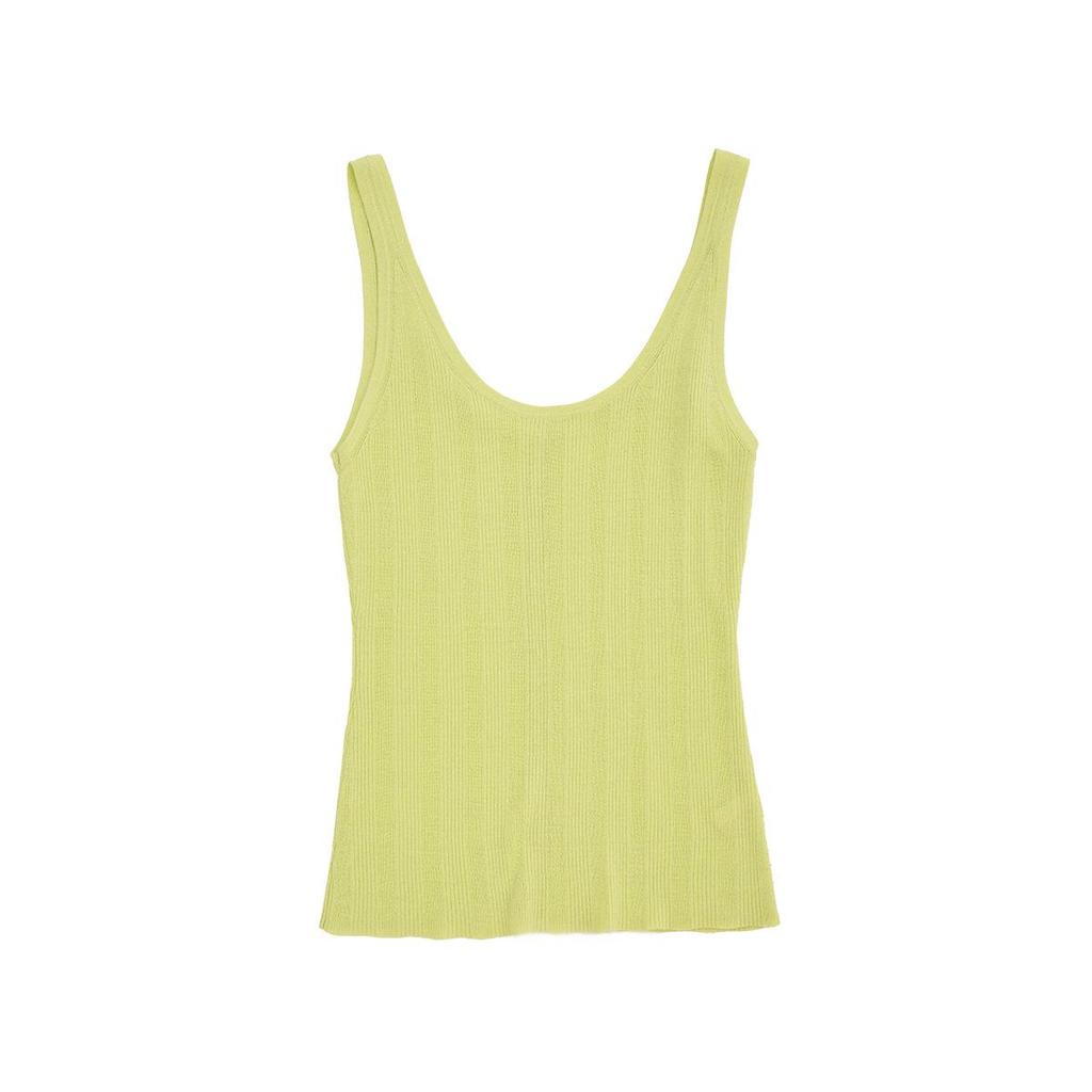 Spring Casual Tencel Linen Rib Knit Tank Top - Women’s Versatile Solid Color