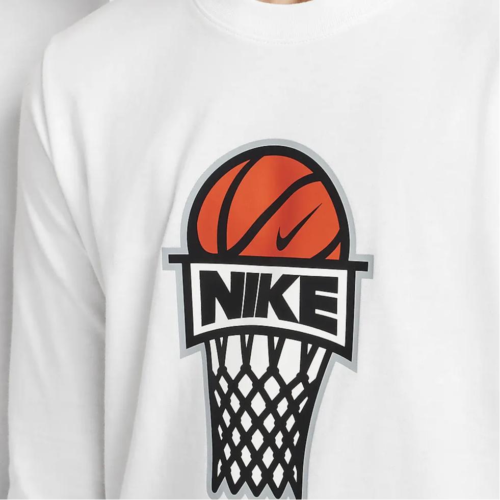 Nike Sportswear Breathable Soft Simple Long Sleeve T-Shirt Kids Tops White FZ5196-100