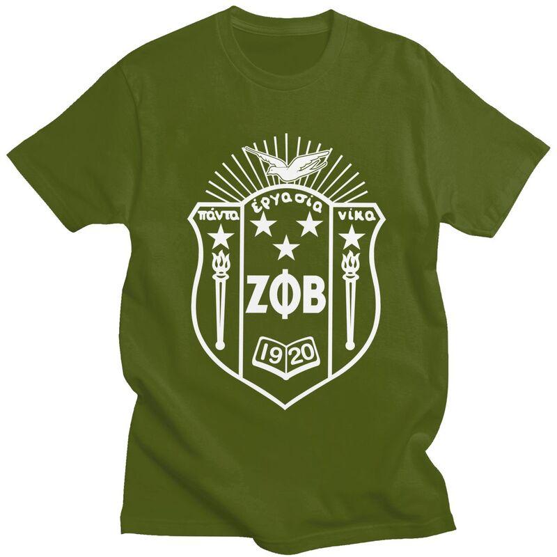Custom Male Zeta Phi Beta T Shirts Short Sleeves Cotton Tshirt Tshirt Leisure Tees Loose Fit Clothing