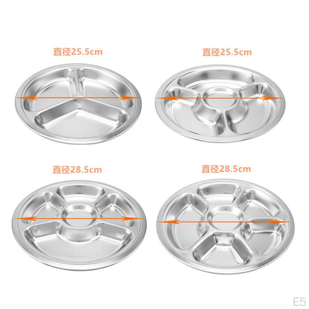 304 Stainless Steel Sectioned Food Serving Tray For