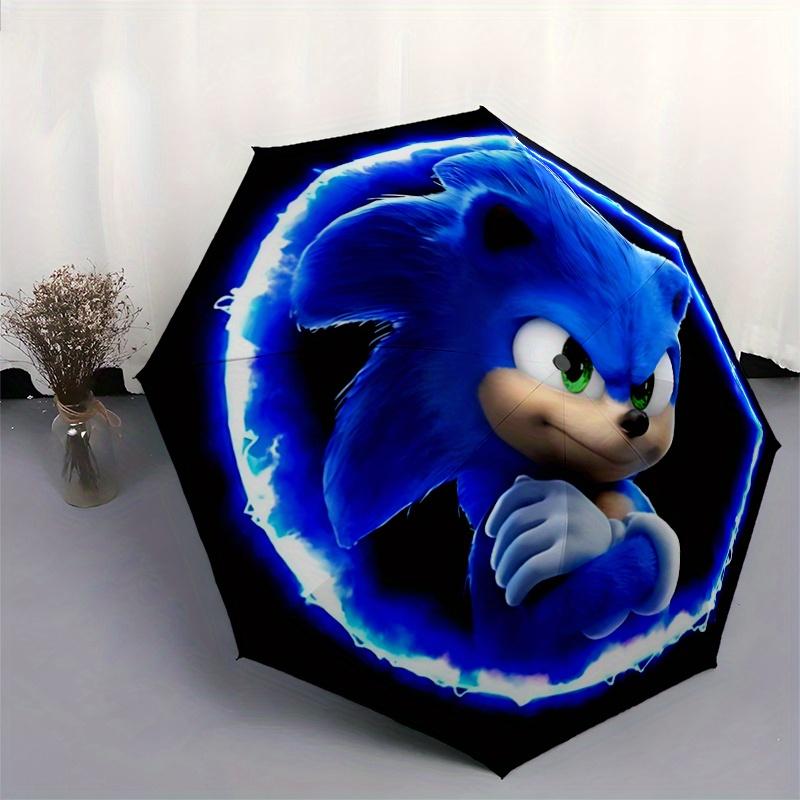 1pc Sonic Durable Cartoon Folding Umbrella,Compact Umbrella for Men and Women, Suitable for Travel or Daily Use.Z077