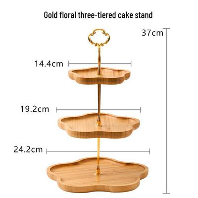 Bamboo Wood Tiered Snack & Fruit Serving Platter