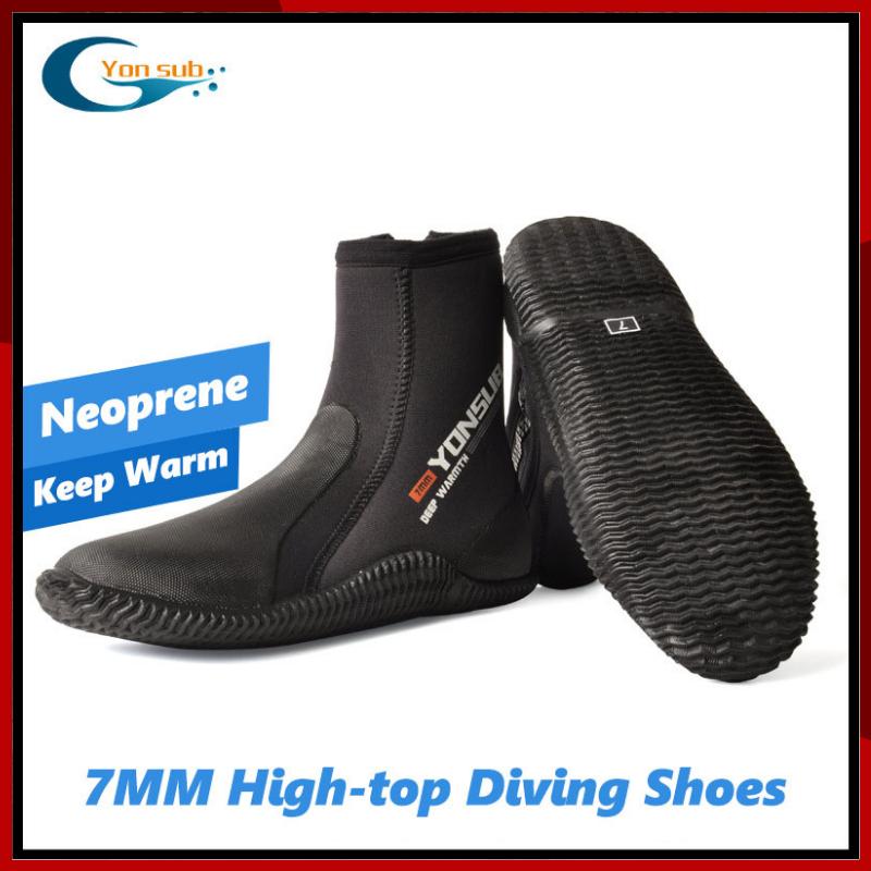 7MM Neoprene Diving Boots High Upper Cold Proof Non-slip Fish Hunting Scuba Diving Snorkeling Women Water Shoes