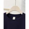Damen Navy V-Ausschnitt Kurzarm T-Shirt mit kleiner Blumenapplikation, Lässiges Minimalistisches Blumenverziertes Tee, Sommer Basic Top
