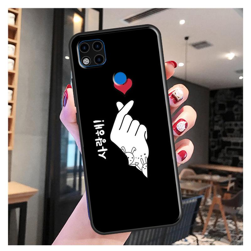 Roztomilý korejský font Saranghae Miluji tě Pro pouzdro Redmi 10 Pro Xiaomi Redmi Note 11 Pro 8 9 10 Pro 8T 9S 10S 9A 9C 9T Kryt Fundas