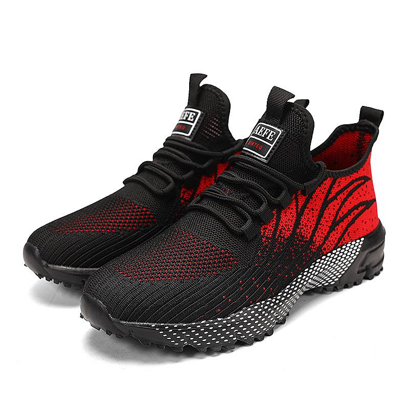 Large Size Sports Shoes Men's Shoes Fashion Lightweight Running Shoes Men's Flying Weaving Foreign Trade Sports Trendy Shoes Women