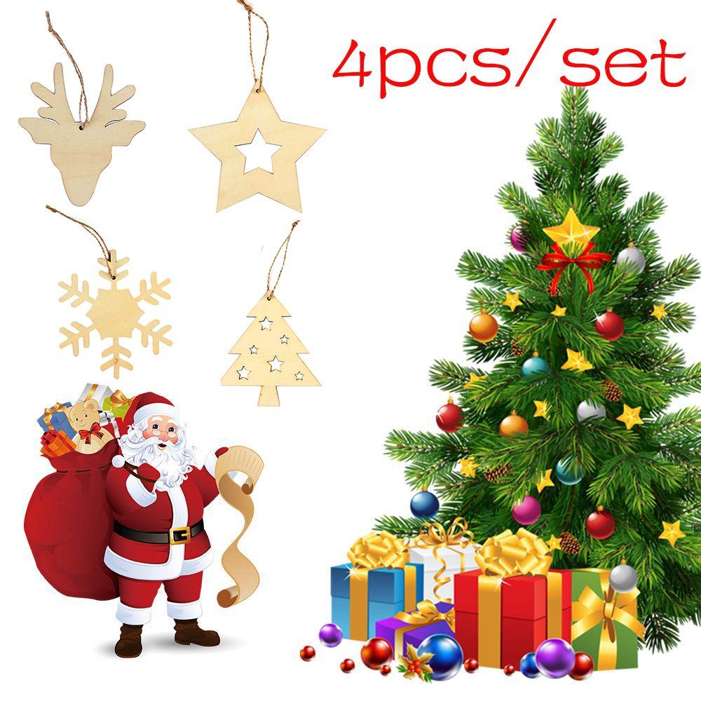 

Santa Claus Decor Deer Bell Christmas Tree Ornament Party Supplies Embellishment Wooden Tag