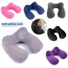 Three-piece Set Of Inflatable Neck Pillows For Long Trips Pvc Material With Plush Fabric