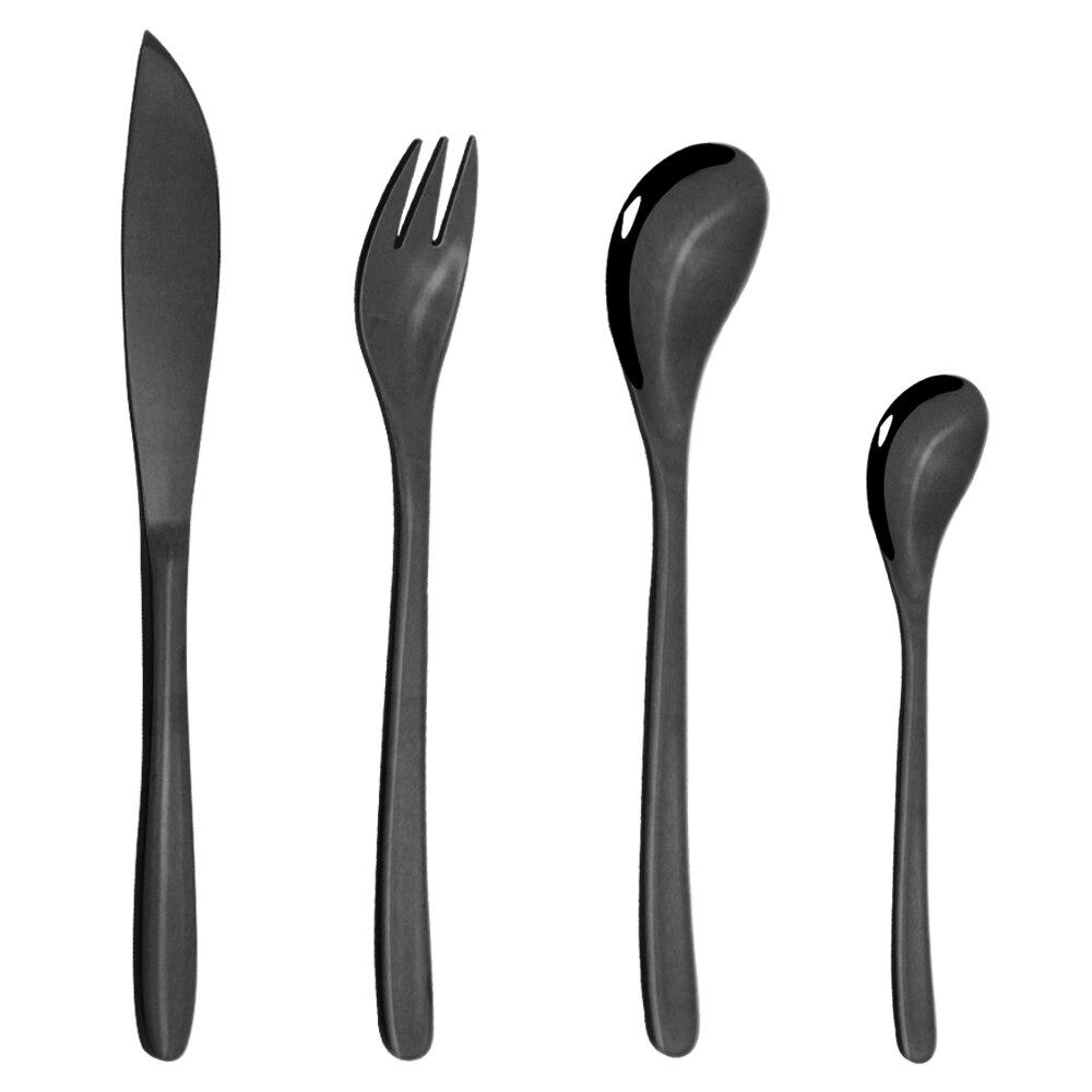 Champagne Tableware Cutlery Dinner Cutlery Set Western Kitchen Dinnerware 18/10 Stainless Steel Gold Knife Fork Spoon Flatware