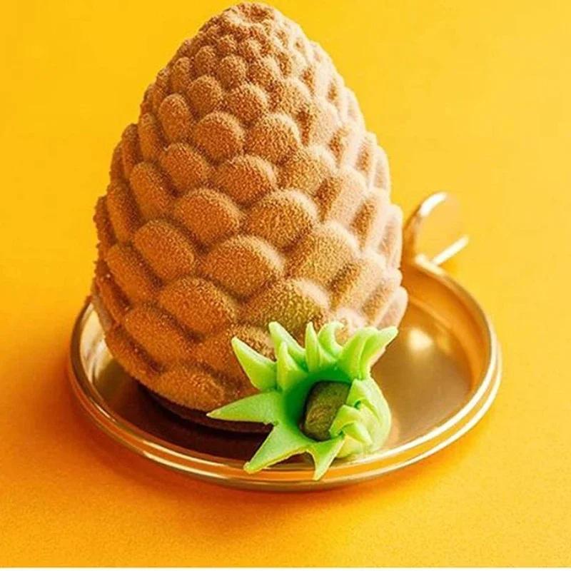 3D Fruit Shape Silicone Cake Mold Baking Tool Decorative Mold Pine Cone Pineapple Shape Non-Stick Baking Pan