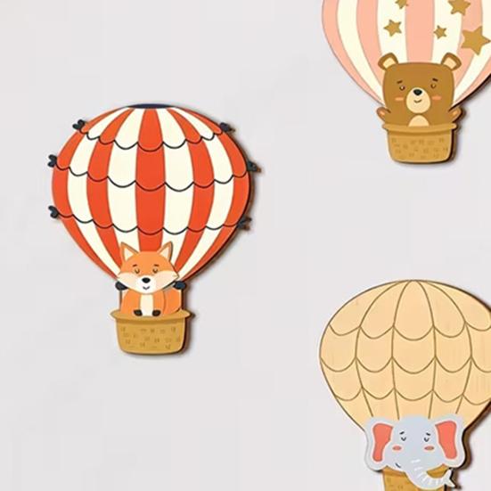 5Pcs/Set Hot Air Balloon Wall Decoration Farmhouse Rustic Wooden Star Cloud Wall Art Home Office Living Room Wall Hanging Ornament