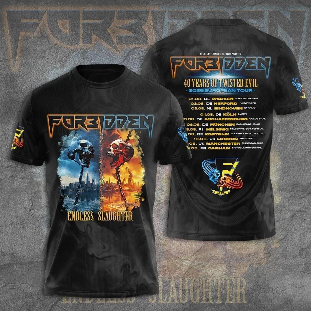 Forbidden Band 40 Years Of Twisted Evil 2026 European Tour 3D T-Shirt S