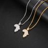 Exquisite Custom African Map Pendant-Men's Christian Hip Hop 18K Gold-plated Copper Zircon Pendant