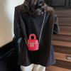 Fashion personalized bucket bag shoulder bag new double zipper design messenger bag feeling handbag