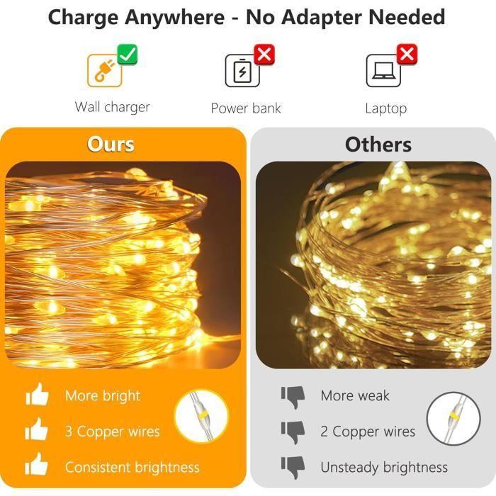 Guirlande Lumineuse 20M 200LEDs IP65 Etanche Jaune Chaud