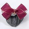 Gift Trendy Retro Elegant Cloth Spring Clip Hairnet Bow headwear Mesh Snood Women Headdress
