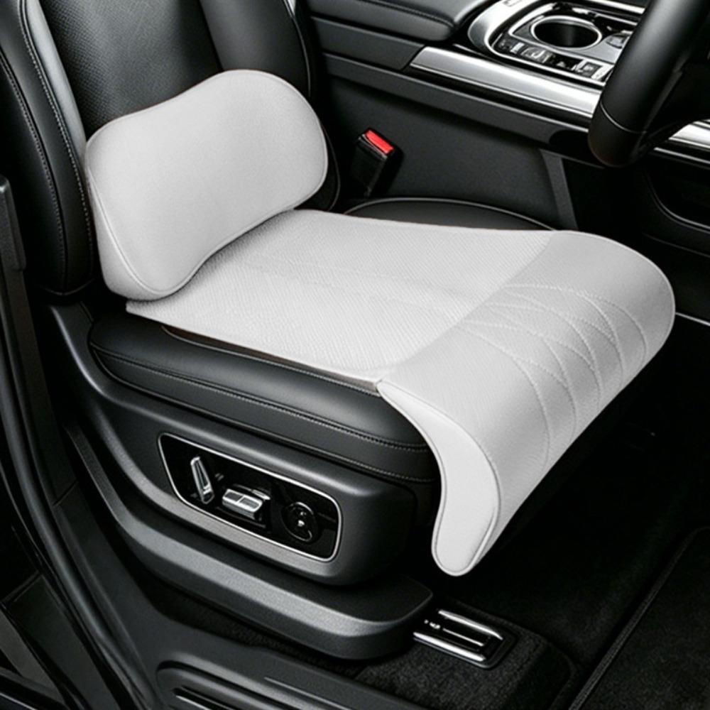 Leather Car Seat Cushion Memory Foam Extended Seat Cushion Vehicle Universal белый