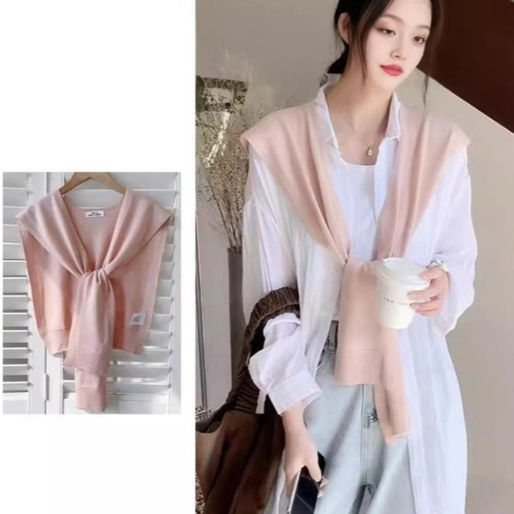 Knotted Knitted Shawl Knitted Design Knit Thin Cape Korean Style Shoulder Scarf Women