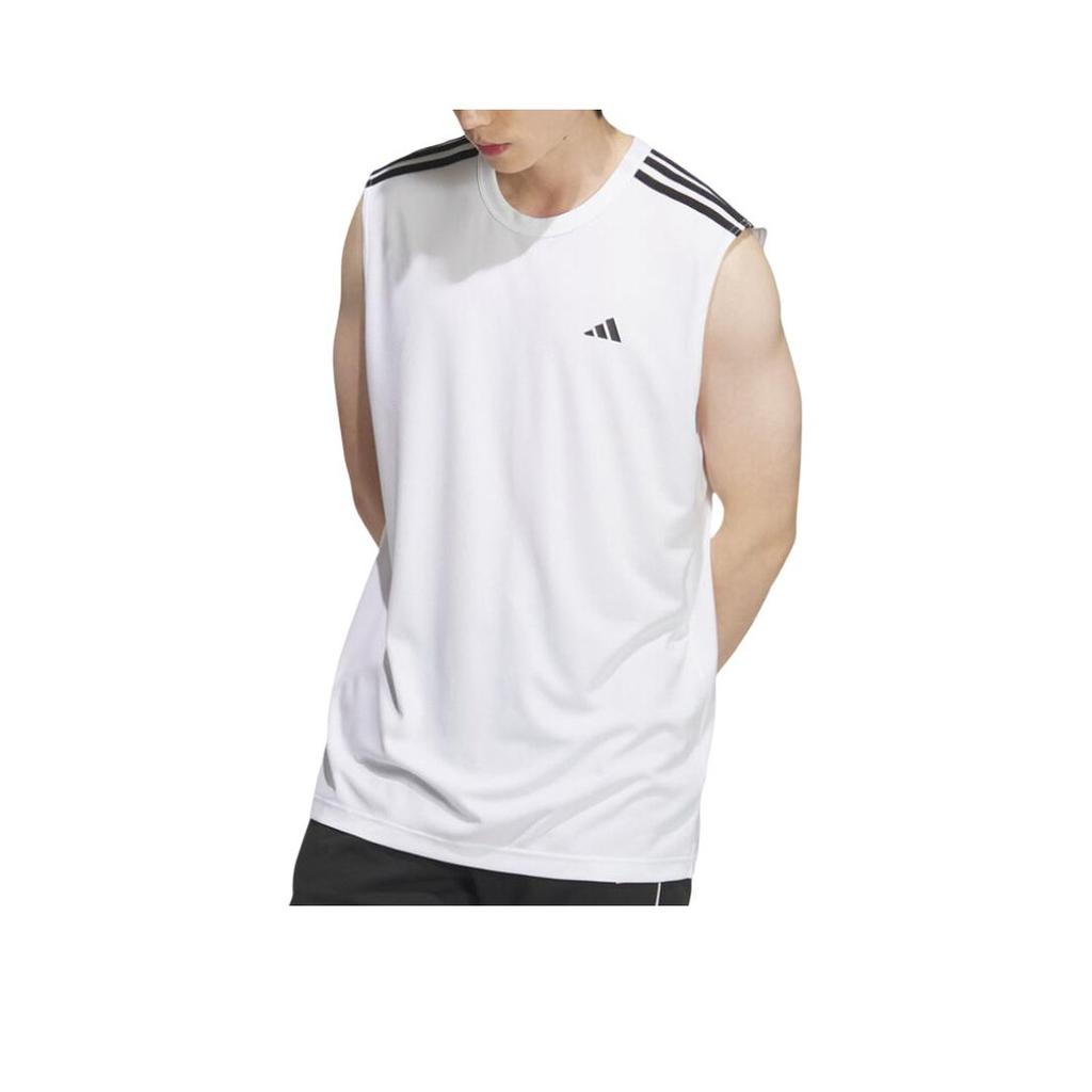 Adidas Sports Casual Striped Basketball Vest Men Tops White KE5907
