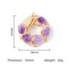 1Pc Healing Amethyst Necklace Purple Crystal Donut Raw Stone Wire Wrap Necklaces for Women Men Jewelry 38x38 Mm