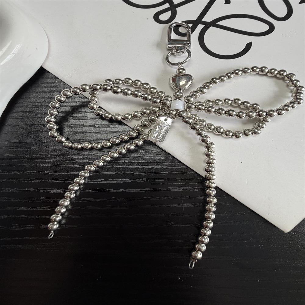 Beaded Bow Pendant for Phone Lanyards, Earphones, Keychains, and Cameras
