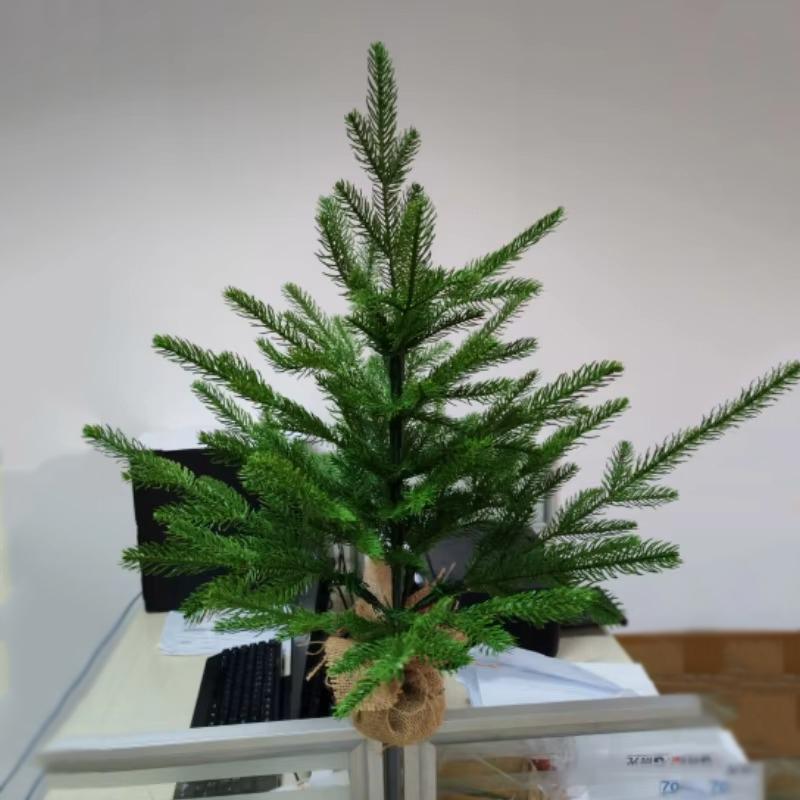 Small Christmas Tree PVC Home Christmas Party Atmosphere Mini Xmas Tree with LED Lights Home Atmosphere Decoration 45cm/60cm