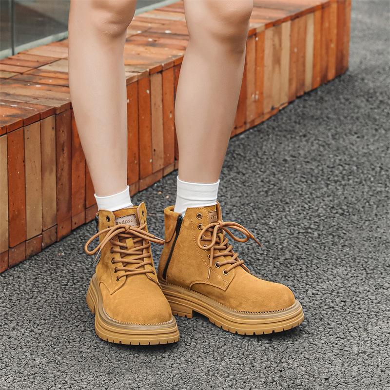 2024 New Men's Martin Boots Casual Fashion Trend Tooling Boots Couple Leather Big Head Boots 82599-J