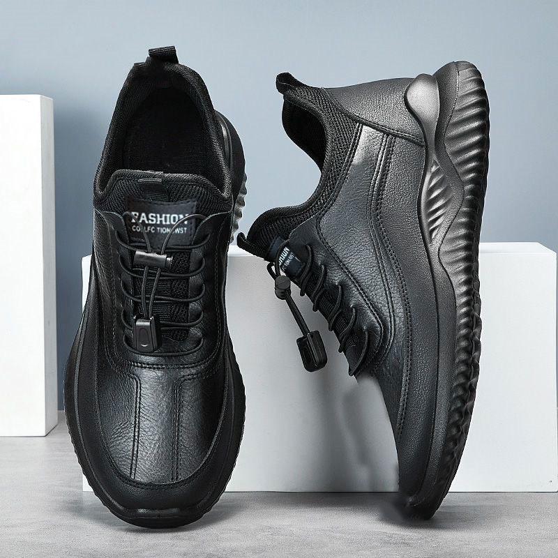 

Winter new comfortable versatile leather surface piled thickened men s cotton shoes casual shoes comfortable sports shoes 44