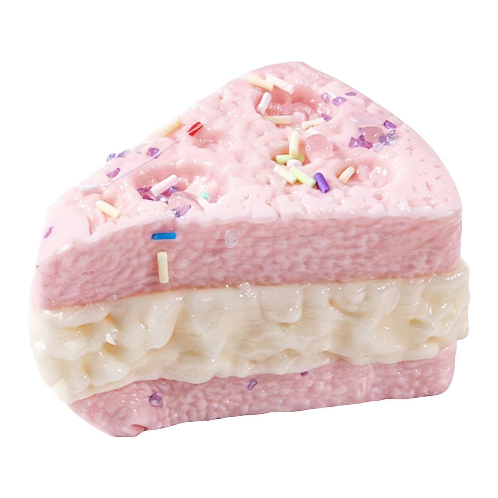 Simulation Cake Triangle Cheese Squeezable Toy Creative Cake Squeeze Toy  Educational Toy розовый