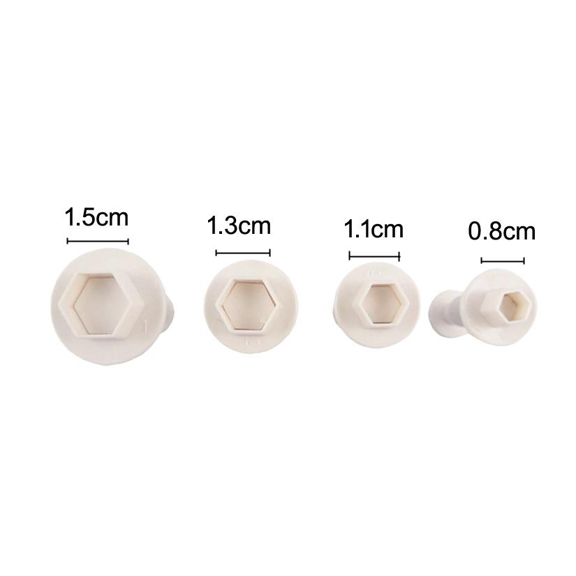 

4 шт./набор шестиугольных форм для украшения торта помадкой жевательной резинкой кондитерскими изделиями сахаром формы для поделок инструменты