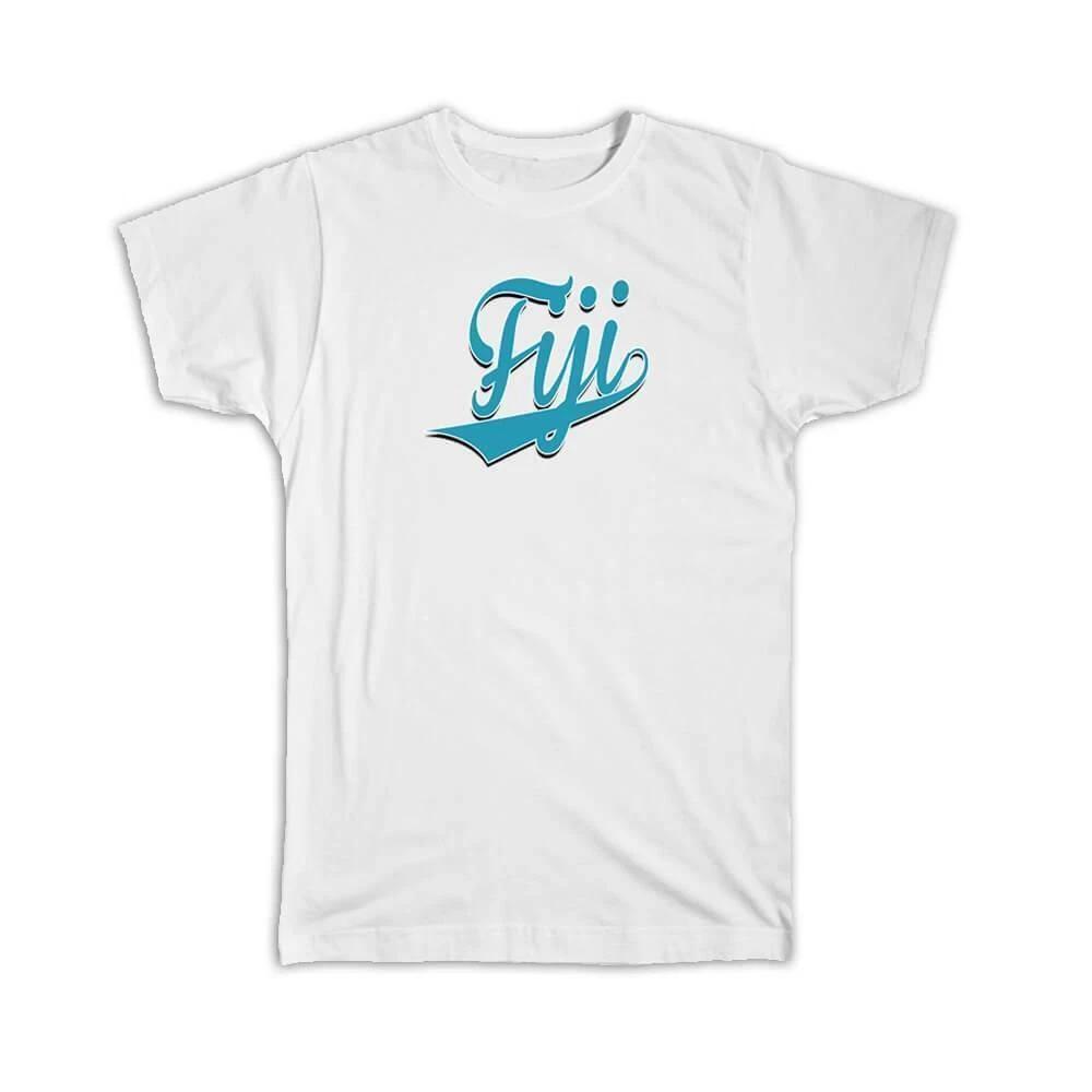 

Gift T-Shirt : Fiji Flag Varsity Script Baseball Beisbol Country Pride Fijian 2XL