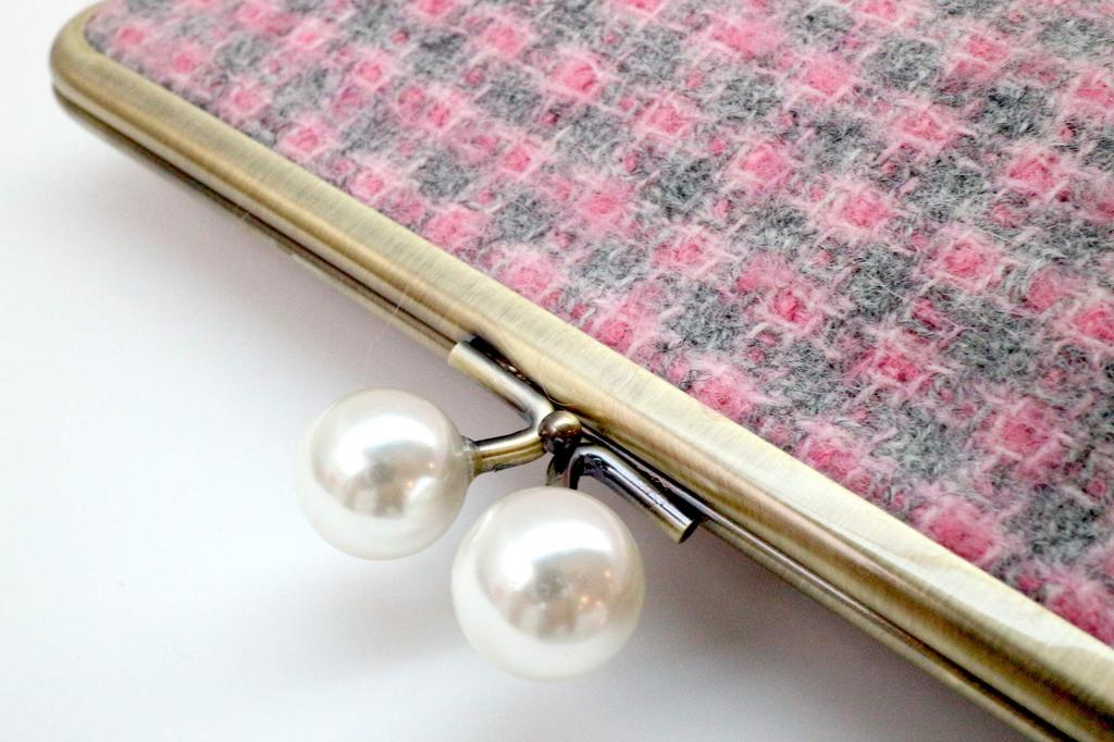 Marushin Large W20 X H16 X Boucle Wool Made by 0405006600 Pouch, Pink, D4cm, Fabric, MOON, UK,