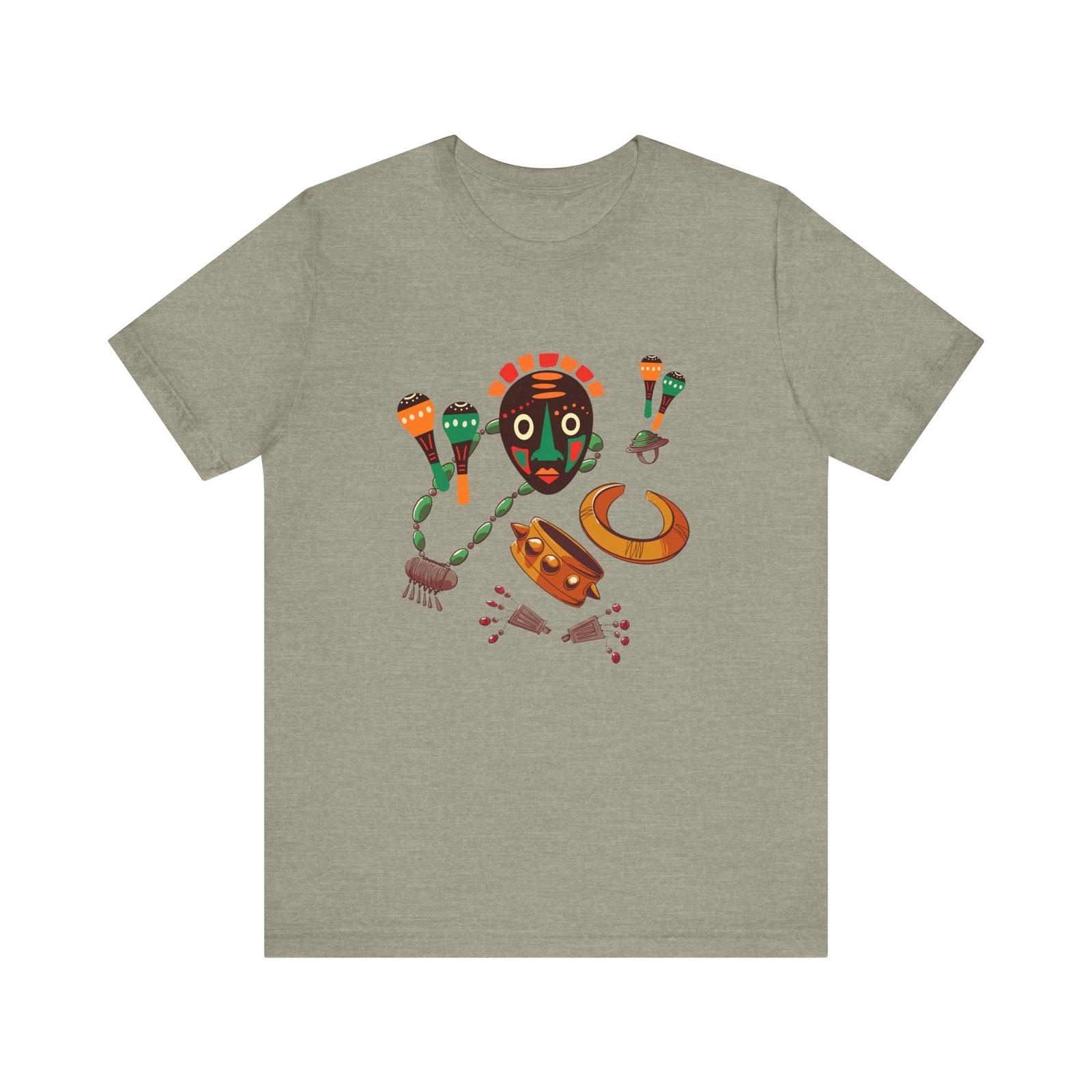 Cultural Africa Vibes Unisex Jersey Short Sleeve Tee - Festive Mask Design S разноцветный