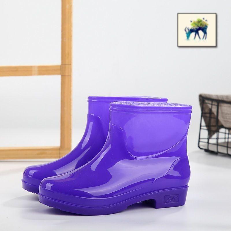

No lining cloth quick-drying tall tube rain shoes women s water shoes women s medium tube waterproof and non-slip velvet warm rain boots 36